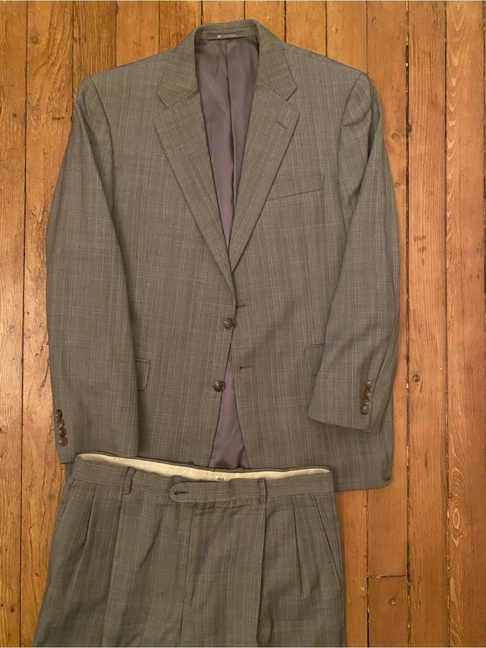 Hickey freeman Men's Gray Glenn Plaid Two-Piece Suit - 41R